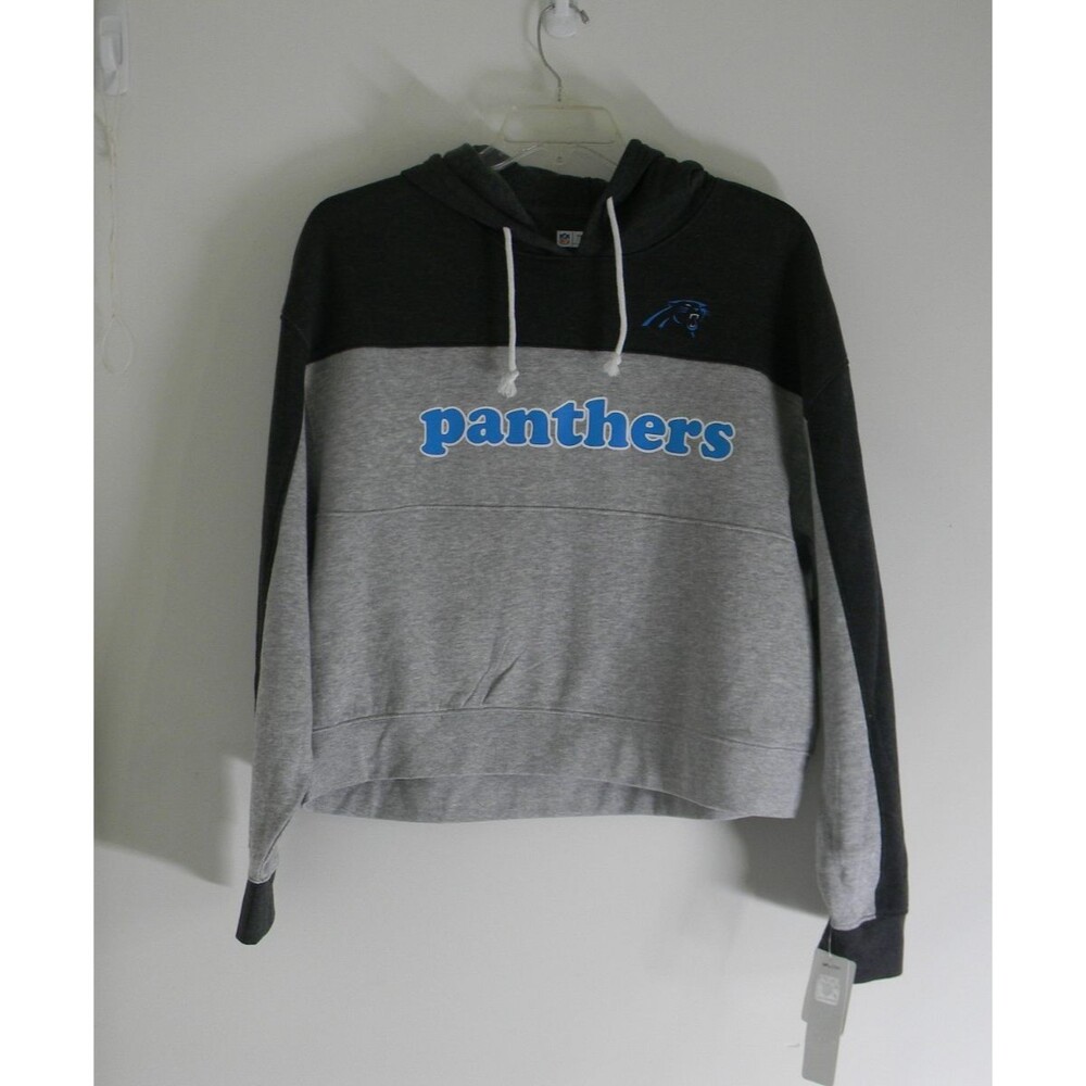 NFL Team Apparel Panthers Hoodie Carolina Charcoal Gray Womens L NWT